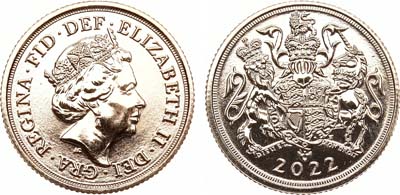Лот №23,  Великобритания. Королева Елизавета II. Соверен 2022 года. Платиновый юбилей королевы.