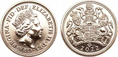 Лот №24,  Великобритания. Королева Елизавета II. Соверен 2022 года. Платиновый юбилей королевы.