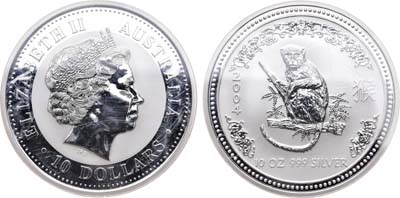Лот №5,  Австралия. Королева Елизавета II. 10 долларов 2004 года. Серия 