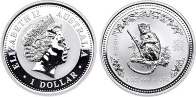 Лот №6,  Австралия. Королева Елизавета II. 1 доллар 2004 года.  Серия 