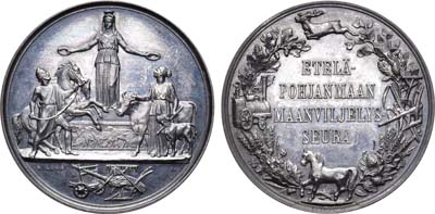 Лот №1066, Медаль 1894 года. Сельскохозяйственного общества округа Южная Похьянмаа (Остроботния) Великого Княжества Финляндского.
