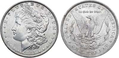 Лот №324,  США. 1 доллар 1887 года.