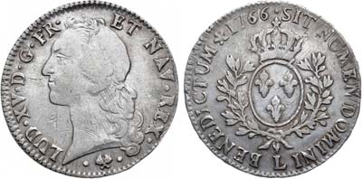 Лот №335,  Франция. Королевство. Король Людовик XV. Экю 1766 года.