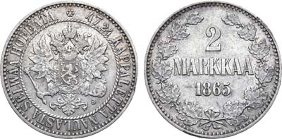 Лот №986, 2 марки 1865 года. S.