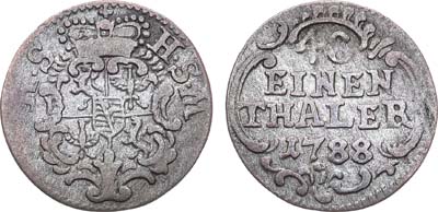 Лот №223,  Священная Римская империя. Герцогство Саксен-Гильдбурггаузен. Герцог Фридрих I. 1/48 талера 1788 года.