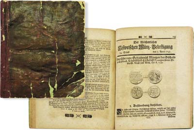Лот №805,  Die wochentlichen Historischen Muenz-Belustigung. Иоганн Давид Кёлер. Еженедельное историческое описание редких монет. Выпуски с 3 по 17 неделю 1741 года.