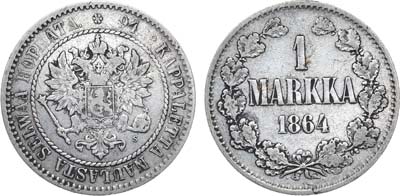 Лот №867, 1 марка 1864 года. S.