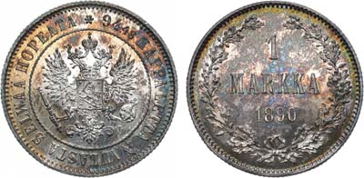 Лот №933, 1 марка 1890 года. L.