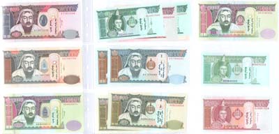 Лот №321,  Монголия. Коллекция из 72 банкнот 1955-2014 гг., подобранные по выпускам и годам.
