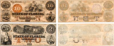 Лот №337,  США. Штат Флорида. 2 и 10 долларов 1863 года.