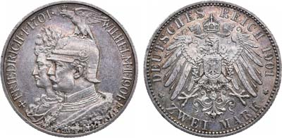 Лот №242,  Германская империя. Королевство Пруссия. Король Вильгельм II. 2 марки 1901 года.