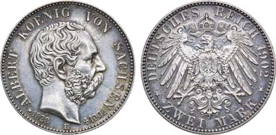 Лот №246,  Германская империя. Королевство Саксония. Король Альберт. 2 марки 1902 года.