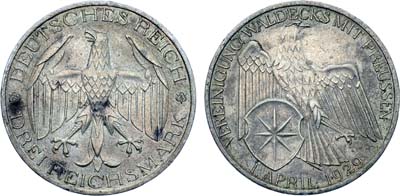 Лот №284,  Германия. Веймарская республика. 3 рейхсмарки 1929 года.
