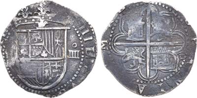 Лот №314,  Испанская колония. Король Филипп III Испанский. 4 реала XVII века (Макукин).