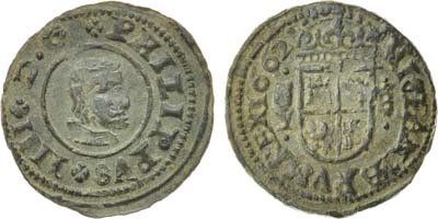 Лот №320,  Испания. Король Филипп IV. 8 мараведи 1662 года.