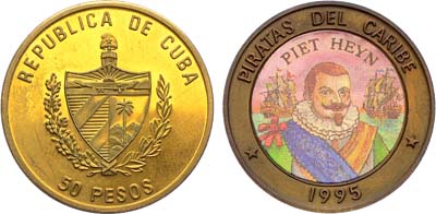 Лот №332,  Куба. Вторая республика. 50 песо 1995 года. Серия 