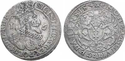 Лот №353,  Речь Посполитая. Вольный город Данциг. Король польский и великий князь литовский Сигизмунд III Ваза. Орт (18 грошей) 1625 года.