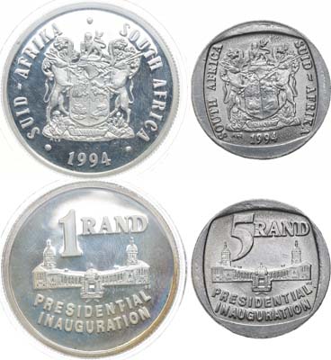 Лот №400,  ЮАР. Сборный лот из 2 монет 1994 года.
