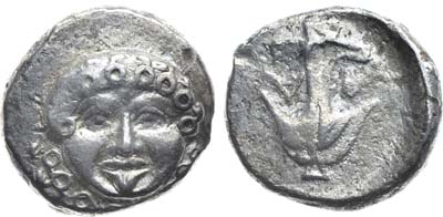 Лот №5,  Древняя Греция. Фракия. Аполлония Понтийская. Драхма 450-390 годы до н.э.