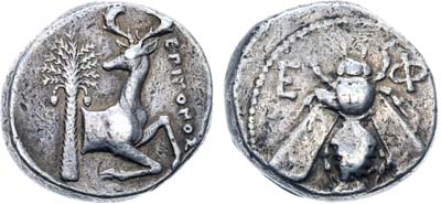 Лот №6,  Древняя Греция. Иония. г. Эфес. Тетрадрахма 405-390 гг. до н.э.