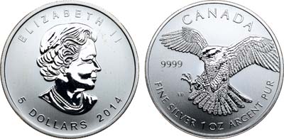 Лот №51,  Канада. Королева Елизавета II. 5 долларов 2014 года. Серия 