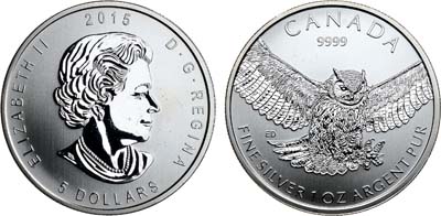 Лот №53,  Канада. Королева Елизавета II. 5 долларов 2015 года. Серия 