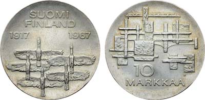 Лот №99,  Финляндия. Республика. 10 марок 1967 года. 50 лет независимости.