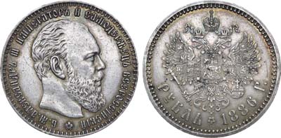 Лот №761, 1 рубль 1886 года. АГ-(АГ).