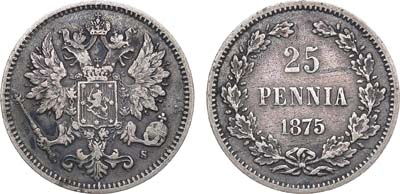 Лот №1157, 25 пенни 1875 года. S.