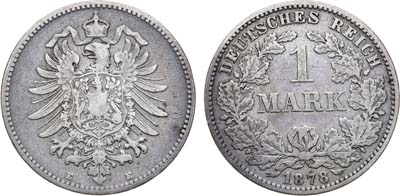 Лот №216,  Германская империя. Император Вильгельм I. 1 марка 1878 года. (E).