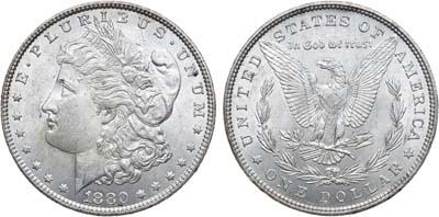 Лот №435,  США. 1 доллар 1880 года. MORGAN DOLLAR.