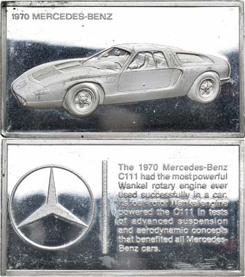 Лот №444,  США. Плакета. История автомобиля Mercedes-Benz 1970 года.