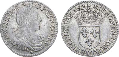 Лот №462,  Франция. Королевство Людовик XIV. 1/12 экю (10 солей) 1662 года.