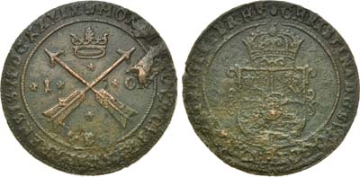 Лот №490,  Королевство Швеция. Королева Кристина. 1 эре 1639 года.