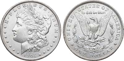 Лот №335,  США. 1 доллар 1904 года. MORGAN DOLLAR.