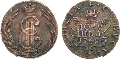 Лот №895, Полушка 1768 года. КМ. Сибирская.