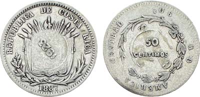 Лот №226,  Коста-Рика. Республика. 50 сентимов 1923 года.