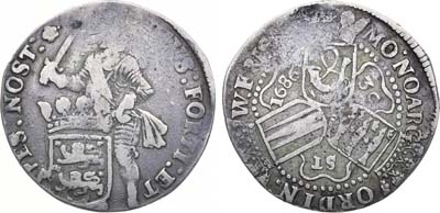 Лот №235,  Нидерланды (Республика Соединённых Провинций Нидерландов). Провинция Западная Фрисландия. 30 стюверов 1686 года.