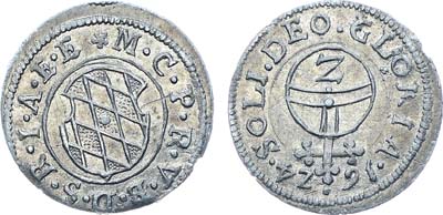 Лот №251,  Священная Римская империя. Курфюршество Бавария. Курфюрст Максимилиан I. 1/2 батцена 1624 года.