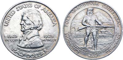 Лот №260,  США. 1/2 доллара (50 центов) 1925 года. В память 100-летия Форта Ванкувера.