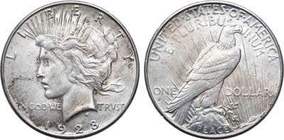 Лот №263,  США. 1 доллар 1928 года. Peace Dollar.