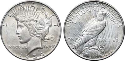Лот №265,  США. 1 доллар 1934 года. Peace Dollar.