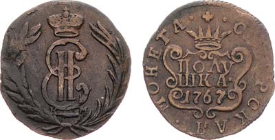 Лот №525, Полушка 1767 года. КМ. Сибирская.