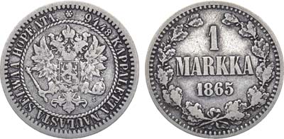 Лот №887, 1 марка 1865 года. S.