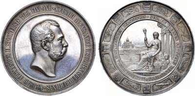 Лот №910, Медаль 1876 года. В память Выставки всеобщей финской промышленности в Гельсингфорсе (Хельсинки).