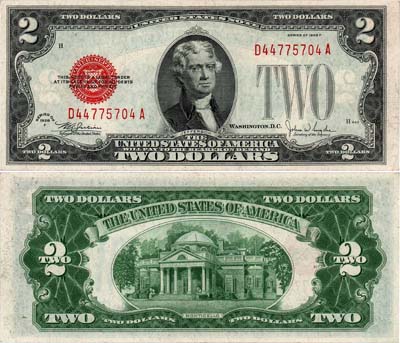 Лот №535,  США. 2 доллара. Серия 1928 F.