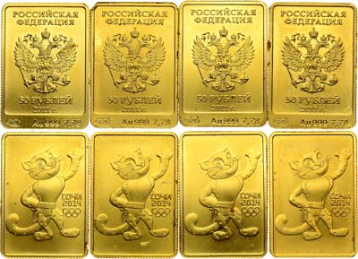 Лот №1867, Сборный лот из 4 монет XXII Олимпийские зимние игры и XI Паралимпийские зимние игры 2014 года в г. Сочи. Леопард.