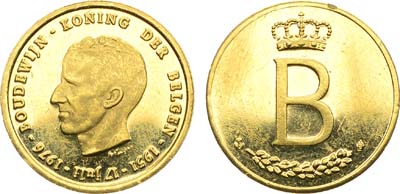 Лот №226,  Королевство Бельгия. Король Бодуэн I. Медаль 1976 года. 25 лет правлению короля.