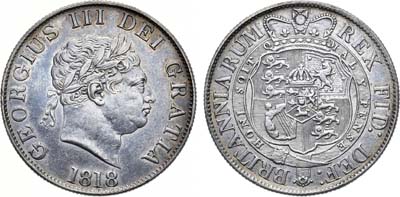 Лот №234,  Великобритания. Король Георг III. 1/2 кроны 1818 года.