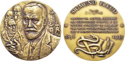 Лот №414,  Португалия. Медаль. Зигмунд Фрейд.